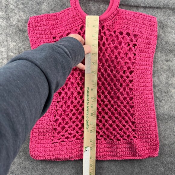 Shiraleah Chicago Bag Pink Jezabelle Tote Purse Crochet Knit Lined Beach NEW - Picture 9 of 9